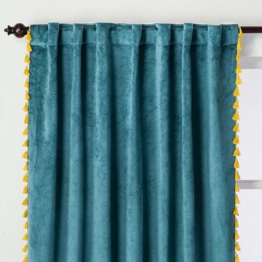 Opal House pair of teal curtains